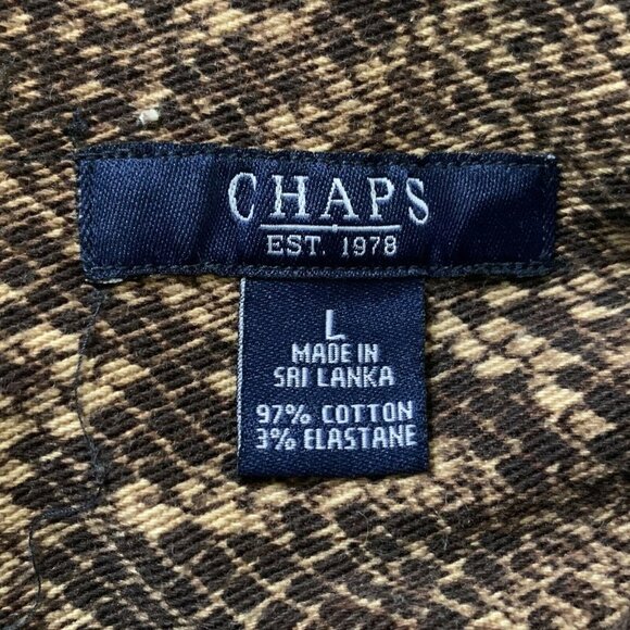 Chaps Womens Size L Brown Reptile Print 5 button J - Picture 2 of 7